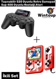 Resim Wintoup Taşınabilir Mini Gamebox Seti- Yeni Model S10 520 Oyun&Mini Atari Sup400 