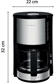 Resim Krups KM321 ProAroma Plus Filtre Kahve Makinesi, 10 Fincan, 1100W, Paslanmaz Çelik Detaylı 