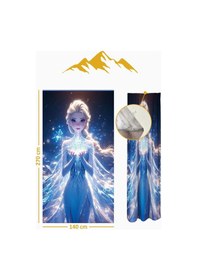 Resim Parlak Saten Mikro Kumaş Çift Kanat Çocuk Odası Fon Perde Takımı Prd0049 