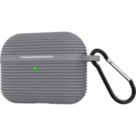 Resim Ulora Apple Airpods Pro 3 (3.nesil) Raven Silikon Kılıf - Gri 