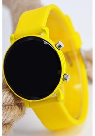 Resim 6-14 Yaş Sarı Renk Unisex Çocuk Kadın Led Dijital Kol Saati Sarı Silikon Kordonlu Şık Spor Saat Sarı 
