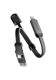 Resim Energea Sheath Key 15cm 60w 2in1 Type-c To Type-c Ve Usb-a Hızlı Şarj Kablo - Gümüş 