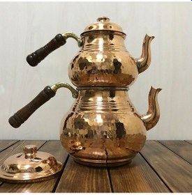 Resim Dövme Bakır Kalın Orta Boy Çaydanlık, B15051 