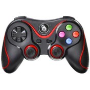 Resim Siyah Kırmızı-v8 Kablosuz Bluetooth Uyumlu Gamepad Denetleyici Joystick Ps3 Pc Cep Telefonu İçin Destek Braketi İle Pubg 2.4 Ghz 