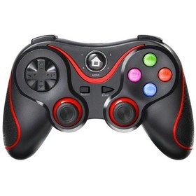 Resim Siyah Kırmızı-v8 Kablosuz Bluetooth Uyumlu Gamepad Denetleyici Joystick Ps3 Pc Cep Telefonu İçin Destek Braketi İle Pubg 2.4 Ghz 