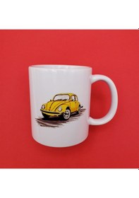 Resim Sarı Vosvos Tasarım Kupa Bardak Tdrtr 