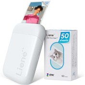 Resim Liene 2x3” Fotoğraf Yazıcısı, Mini Taşınabilir Renkli Mono Fotoğraf Yazıcı Paketi 50 Çinko Yapışkan Kağıt 