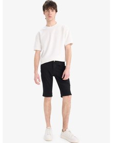 Resim DeFacto Slim Fit Dar Kesim Jean Bermuda Şort E4009AX25SMNM40 