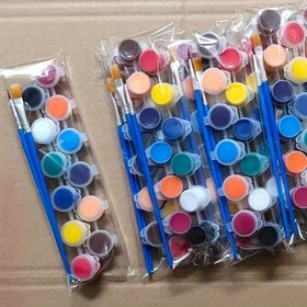 Resim 12 Akrilik Boya Rengi Fırçalarla Birlikte, DIY Sanat Projeleri ve Çizim İçin Mükemmel. Düzgün Uygulama İçin İdeal, Bu Pigment Seti Halloween, Şükran Günü veya Noel İçin Harika Bir Hediye Olur. 