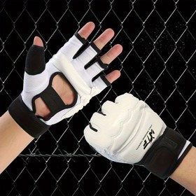 Resim Profesyonel MMA Boks Eldivenleri - Kaymaz Tutuşlu Yarım Parmak Eğitim Eldiveni, Güçlendirilmiş Dolgulu ve Bilek Desteği - Güvenli Kapatma ile MMA, Boks, Kickboks, Jiu-Jitsu için - Ağır Hizmet Tipi Dövüş Sporları Eldiveni, Sparring, Torba Çalışması, Canlı Egzersizler İçin - Profesyoneller ve Amatörler, Savaş Sporları, Sportif Tasarım, Yüksek Performans Ekipmanı, Kickboks Antrenörleri İçin İdeal 