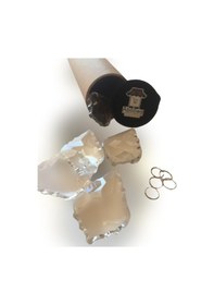 Resim Yaprak Kristal Avize Taşı 5 Adet Cam Lazer Kesim 50 Mm 