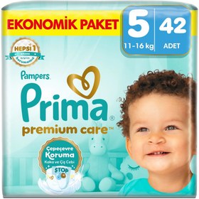 Resim Prima Pampers Bebek Bezi Premium Care 5 Numara 42 Adet Ekonomik Paket - Gratis 