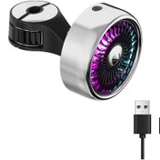 Resim Araba Fanı, Çocuklar İçin Arka Koltuk İçin 12v Soğutma Fanı, 3 Hızlı Usb İle Çal Gümüş 