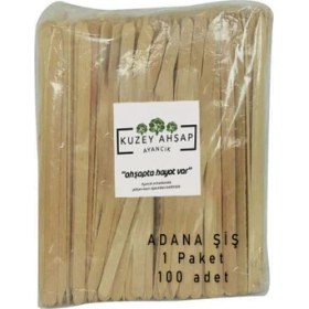 Resim Kuzey Ahşap Ahşap Adana Şiş Kebap Şişi Ahşap 100 Adet 