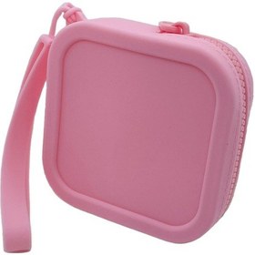 Resim Jzcat Silikon Para Saklama Küçük Kare Çanta Ruj Bankası Kartı Kulaklık Fermuarlı Saklama Çantası-pembe Pembe 