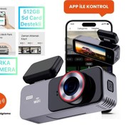 Resim X4 2 Kameralı Ekranlı Wifi Araç Dvr Kamera 512gb Destekli G Sensö 