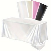 Resim 1 adet Şık Düz Renkli Saten Masa Örtüsü - 218.44cm x 144.78cm Dikdörtgen, Pürüzsüz Yansıtıcı Yüzey, Düğünler, Yıldönümleri, Doğum Günleri ve Özel Etkinlikler için Mükemmel - Ev & Restoran Parti Dekoru, Masa Dekoru 