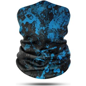 Resim Mavi Boya Desenli Motosiklet Bandana Boyunluk Outdoor Balaklava 