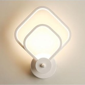 Resim Lambadar Iç Içe Kare Plafonyer Led Beyaz Işık Ultra Power Led Avize Salon Hol Yatak Odası Ledli Aplik Avize Karebeyaz Tek Ebat 0022-Icice-Kare-Plfnyr-Aplik-Wht 