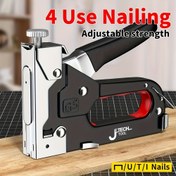 Resim 1 Adet Oasis Ağır Hizmet Tipi Dört Fonksiyonlu Manuel Çivi Tabancası & Zımba - Ayarlanabilir Çivi Derinlik Rehberli, T/U/I/P Çiviler İçin - Elektriksiz, DIY, Mobilya, Ahşap İşleri, Ev Geliştirme - Dayanıklı Metal/Plastik Yapı, Sağlam Görünüm, Elektriksiz Alet, Kompakt Tasarım, Yüksek Kaliteli Malzemeler, Profesyonel İnşaatçılar İçin 