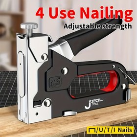 Resim 1 Adet Oasis Ağır Hizmet Tipi Dört Fonksiyonlu Manuel Çivi Tabancası & Zımba - Ayarlanabilir Çivi Derinlik Rehberli, T/U/I/P Çiviler İçin - Elektriksiz, DIY, Mobilya, Ahşap İşleri, Ev Geliştirme - Dayanıklı Metal/Plastik Yapı, Sağlam Görünüm, Elektriksiz Alet, Kompakt Tasarım, Yüksek Kaliteli Malzemeler, Profesyonel İnşaatçılar İçin 
