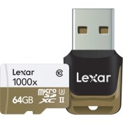 Resim Lexar 64 GB 1000x 4K Micro SD Hafıza Kartı + 3.0 Kart Okuyucu 