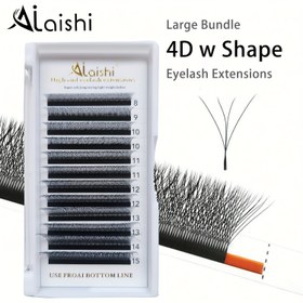 Resim Ailaishi 4D W Shape Kirpik Uzantıları - Başlangıç Dostu, Yeniden Kullanılabilir, Bitki Tabanlı Squalane Kirpikler, Karma Stiller: Doğal, Anime, Çapraz, Yumuşak, C/D Curl, Çeşitli Uzunluklar 6-15mm, Kalınlık 0.07mm, Önceden Hazır Fanlar ve Salinler için İncelikli 