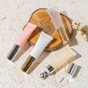 Resim 2'li Paket 10ml (0.35oz) Altın veya Gümüş Renkli Çinko Alaşımlı Kapaklı, Doldurulabilir Sıkılabilir Plastik Tüpler, Pembe/Beyaz/Şeffaf/Açık Sarı Seçenekleri – Kozmetik için Fondöten & Dudak Parlatıcı Dispenseri Kapları 
