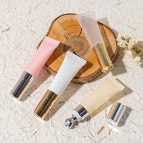 Resim 2'li Paket 10ml (0.35oz) Altın veya Gümüş Renkli Çinko Alaşımlı Kapaklı, Doldurulabilir Sıkılabilir Plastik Tüpler, Pembe/Beyaz/Şeffaf/Açık Sarı Seçenekleri – Kozmetik için Fondöten & Dudak Parlatıcı Dispenseri Kapları 