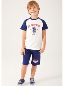 Resim U S Polo Assn Silky Natural Krem Erkek Çocuk Bermuda Takım 
