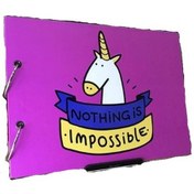 Resim 27 x 19 CM Unicorn Nothing is Impossible Kendin Yap Fotoğraf Albümü 