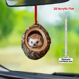 Resim 2D Düz, 2D Akrilik Araba Asma Süsü - Ahşap Boş Ağaç Kütük Tasarımlı Sevimli Kirpi, Noel, Cadılar Bayramı ve Doğum Günü Dekorasyonları için Mükemmel, Şenlikli Ev ve Parti Dekoru, Sıcak Atmosfer Katmak İçin Harika Hediye Fikri!, Tatil Araba Dekoru, Eğlenceli Tasarım, Canlı Süsleme, 2D Düz 