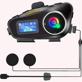 Resim Q58 Max 500m Telsiz Mesafeli Motosiklet Kaskı İnterkom Çift Sürücü İletişimi Mp3 FM Radyo 