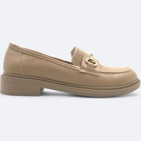 Resim Mirth Vizon Kadın Loafer Toka Detaylı Mat Suni Deri Makosen Günlük Ayakkabı Vizon 