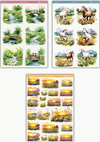 Resim 6 Lı Doğa Temalı Sticker Seti-2 12x17 Cm Bullet Journal, Scrapbook, Ajanda Ve Planlayıcı İçin Diğer 