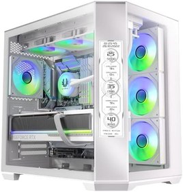 Resim BitFenix Digital T10 EF 850W 80+ Bronze 8.8"RGB USB 3.1 ATX Mid Tower Beyaz Kasa BFC-WT10EFBBW850-4A 