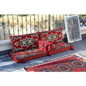 Resim Bakırözü Home 1.kalite Şark Köşesi Takımı Apaçi Kırmızı Modeli Sünger Dahil 4 Parça 