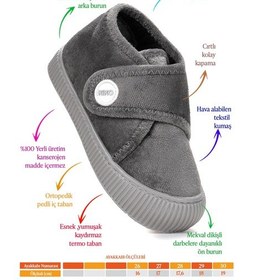 Resim Kiko Kids Petri Günlük Kız Çocuk Ev Okul Kreş Panduf Gri Gri 