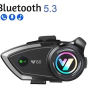 Resim ShopB Y80 Motosiklet Kask Kulaklık Intercom Işıklı Motorsiklet Interkom 