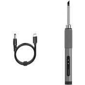 Resim Xuweiwei 72w Gri Taşınabilir Lehimleme Demiri 4 Hız Ayarlı Dc Şarj Led Işık Pıd Sıcaklık Kontrolü Kaymaz Tutma Verimli Lehimleme 