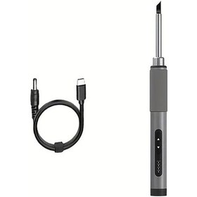 Resim Xuweiwei 72w Gri Taşınabilir Lehimleme Demiri 4 Hız Ayarlı Dc Şarj Led Işık Pıd Sıcaklık Kontrolü Kaymaz Tutma Verimli Lehimleme 