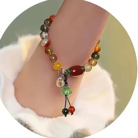 Resim Vintage Leke Cam Boncuk Bileklik - Şanslı Şanslı Kolye ile - Yeşil, Kırmızı, Beyaz, Siyah ve Daha Fazlası Renkli Cam Boncuklar - Aile ve Arkadaşlar için Mükemmel Doğum Günü veya Tatil Hediyesi - Sevgililer Günü ve Geri Dönüş için İdeal, Sevimli Bileklikler 