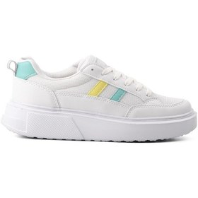 Resim Walkway Deren-g Beyaz-sarı-yeşil Kadın Sneaker 001 