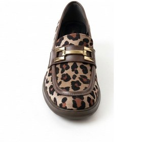Resim Jolie Leopar Süet Topuklu Kadın Loafer Leopar 