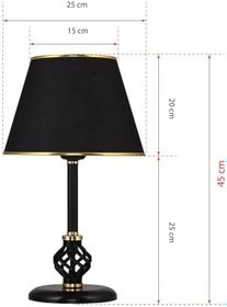 Resim Sofia Abajur Siyah Masa Lambası 