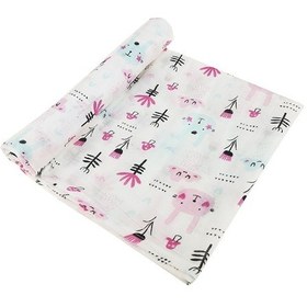 Resim Sones Karikatür Bebek Yumuşak Tül Yorgan Kundak Pamuklu Banyo Havlusu 117 X 117cm, Stil: Pembe Tavşan Çok Renkli 