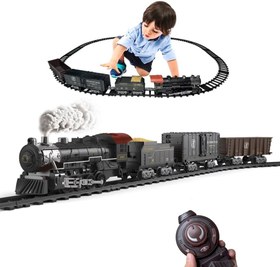 Resim Elektrikli Tren Seti ,Buhar, Ses ve Işıklar, Vagonlar ve Raylar ile Uzaktan Kumandalı Tren Oyuncağı 