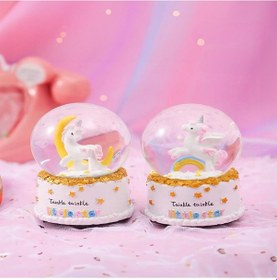 Resim Mien Dekoratif Pilli Müzikli Unicorn Figürlü Hediyelik Kar Küresi Küçük Boy 1224 