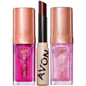 Resim Avon Tinted Lip Balm Renkli Dudak Balmı Plum + True Nourishing Dudak Yağı Blossom + True Nourishing Dudak Yağı Shimmering Petal 