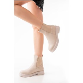 Resim 02-2005 Bej Lastikli Günlük Kadın Bot Acı Kahverengi 